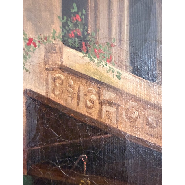 Antique 19th Century French Oil Painting Genre Scene Figures Village Tavern Art For Sale - Image 9 of 13