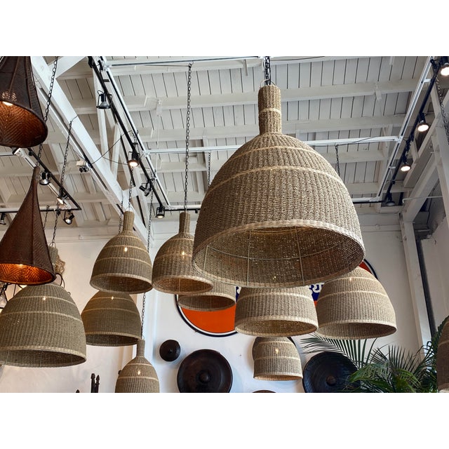 Coastal Contemporary Kuba Seagrass Pendant Light Medium For Sale In Los Angeles - Image 6 of 10