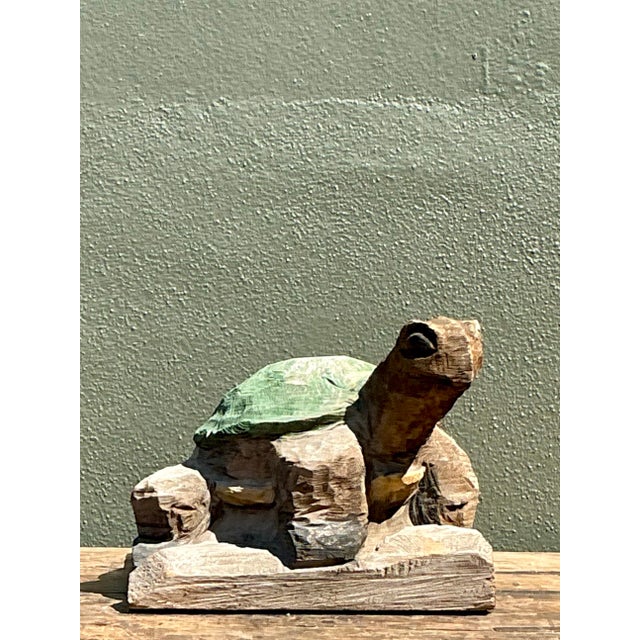 Vintage Hand Carved Turtle Sculpture For Sale - Image 12 of 12