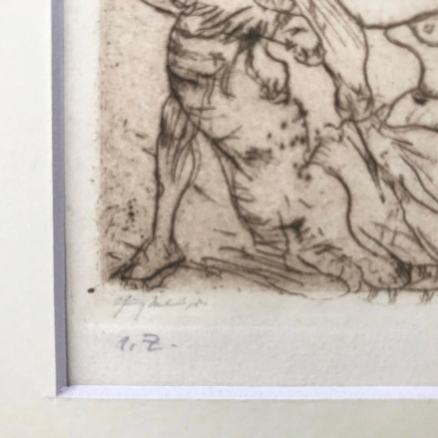 Printmaking Materials Vintage Neoclassical Etching of an Embrace by Hassler For Sale - Image 7 of 8