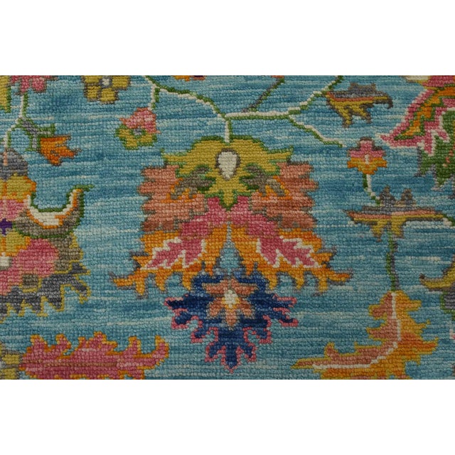 Anatolia Rug 7’11” X 9’10” Blue Wool Modern Hand-Knotted Oriental Carpet For Sale - Image 11 of 15