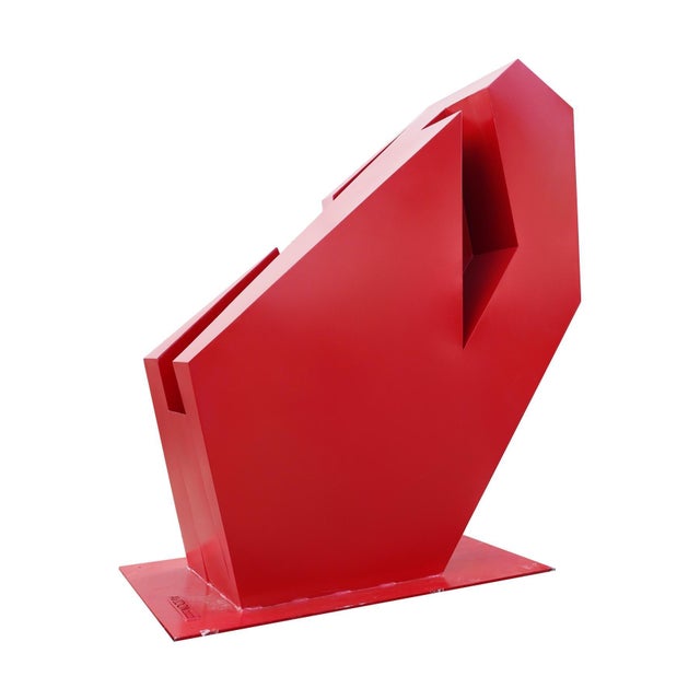 Metal Reeves Art and Design Large Contemporary Geometric Red Outdoor Sculpture, 2022 For Sale - Image 7 of 10