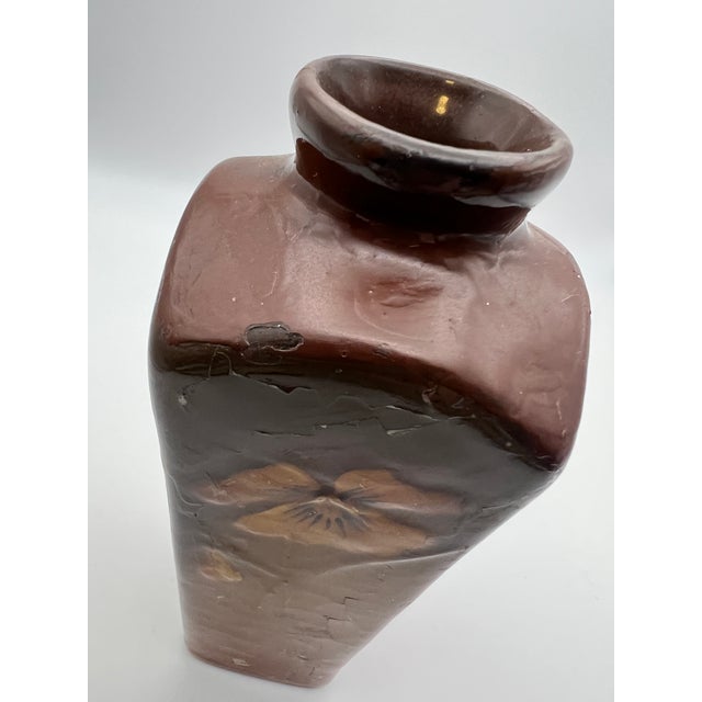 Sienna 1920s Arts & Crafts Pottery Vase Attributed to Jb Owens Floral Motif For Sale - Image 8 of 9