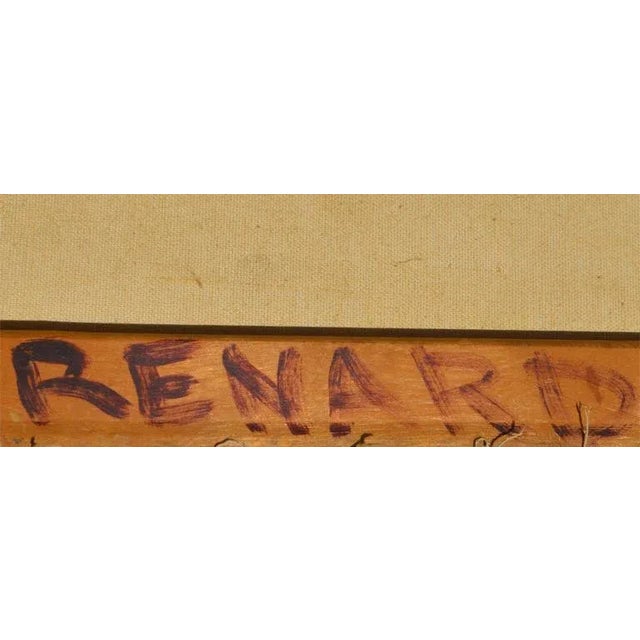 Textile Mid 20th Century "Woman of the Earth" Abstract Face Oil Painting by Renard For Sale - Image 7 of 7