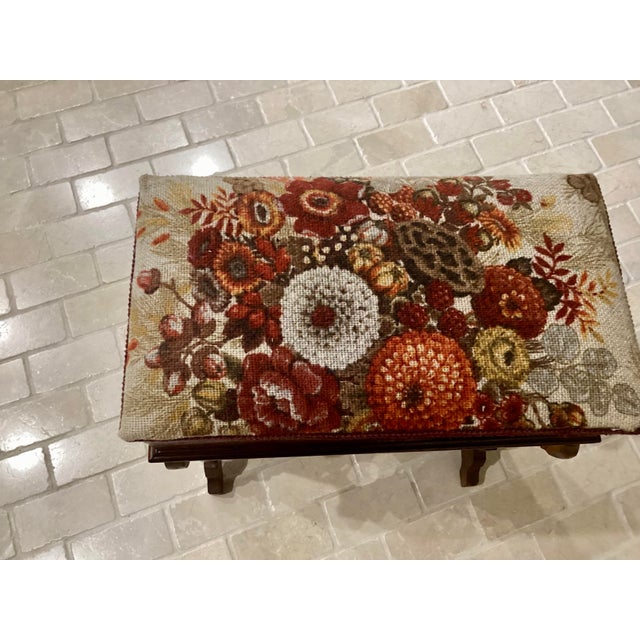 This Victorian Antique Carved Walnut Slipper Vanity Ottoman Bench is a fully assembled, indoor piece with a unique flip...