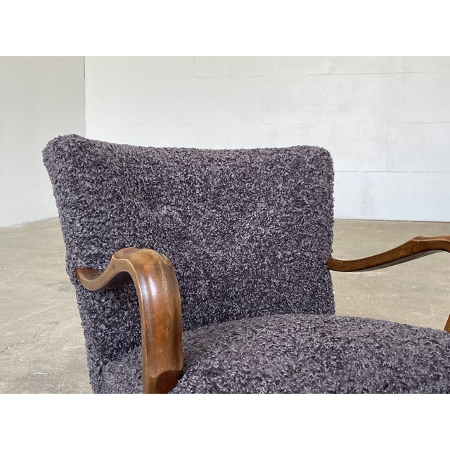 Wood Danish Art Deco Lounge Chair in the style of Viggo Boesen, 1940s For Sale - Image 7 of 9