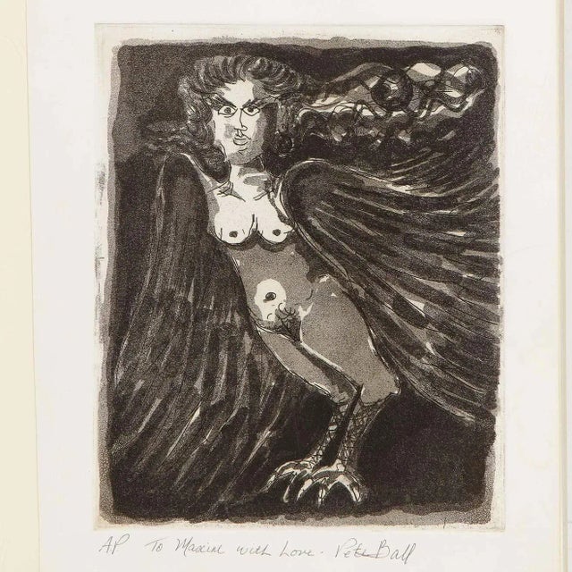 This sophisticated lithograph was executed by the renowned visual artist Peter Eugene Ball circa 1970. Realized in black...