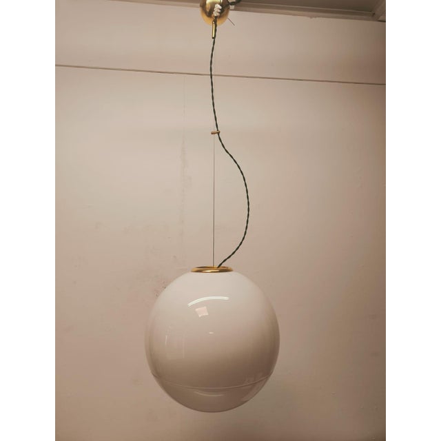 Leucos Suspension with Brass Frame by Roberto Pamio, 1980s For Sale - Image 15 of 16