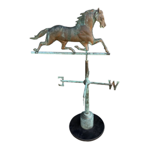 Large Copper & Zinc Running Horse Weathervane Sculpture