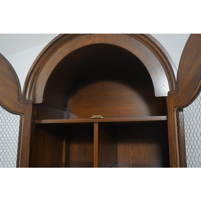 Brown Pair of Oak Tall Dome Top Curio Cabinets For Sale - Image 8 of 18