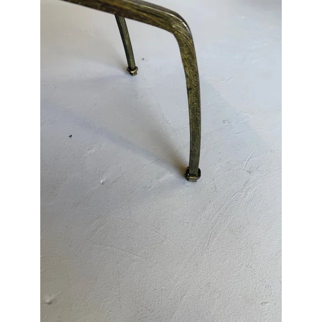 Metal Pair of Spanish Mid-Century Modern Style Gilt Iron Benches With X-Stretchers For Sale - Image 7 of 18