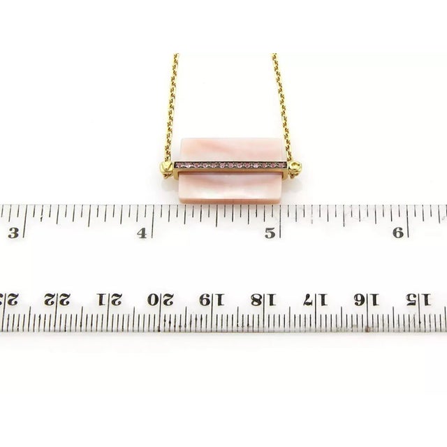 Late 20th Century 17814 - Victoria Casal Pink Sapphire & Pink Mother of Pearl 18k Yellow Gold Bracelet For Sale - Image 4 of 4