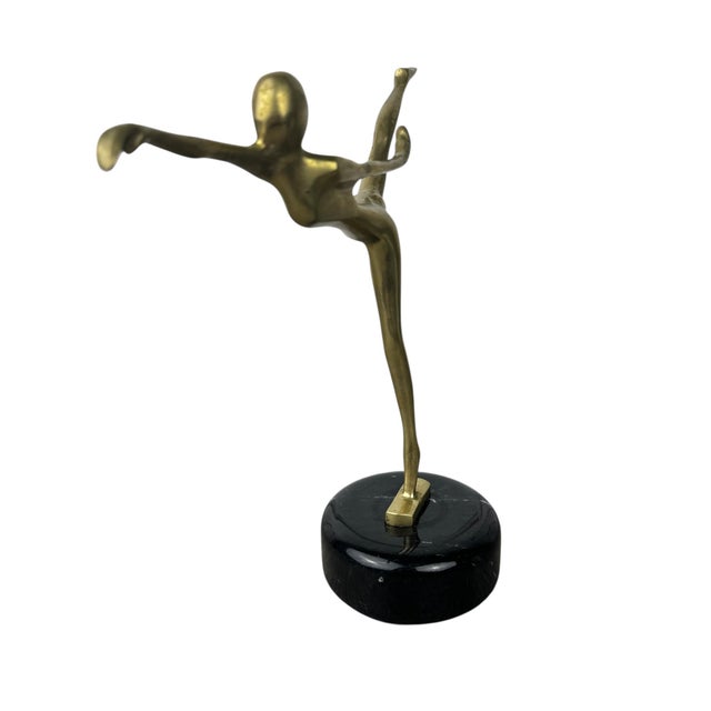 Metal Vintage Brass Arabesque Ballerina Dancer For Sale - Image 7 of 11