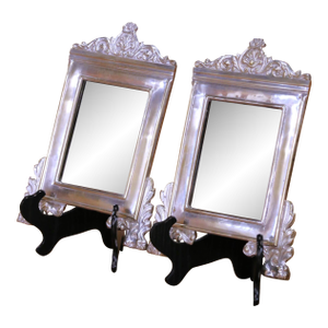 Pair of 19th Century French Silver Plated Repoussé Mirrors