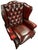 Animal Skin English Chesterfield Wingback Chair with Ottoman, Set of 2 For Sale - Image 7 of 11
