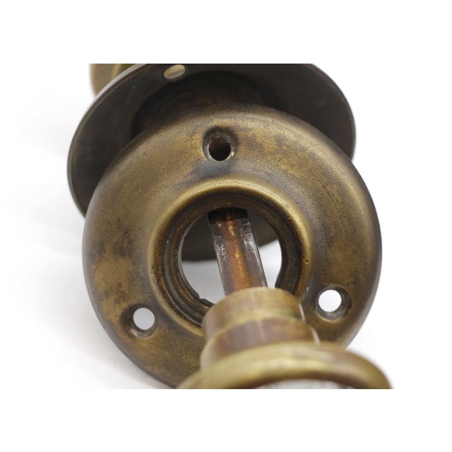 Faceted Antique Collectors Etched Cut Glass Doorknob Set For Sale - Image 6 of 6