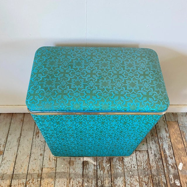Vintage Laundry Hamper Mid Century Harvey Turquoise Teal Green Dirty ...