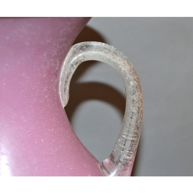 Mid-Century Modern Blown Scavo Glass Handled Pink and Clear Table Lamp by Chapman For Sale In Miami - Image 6 of 13
