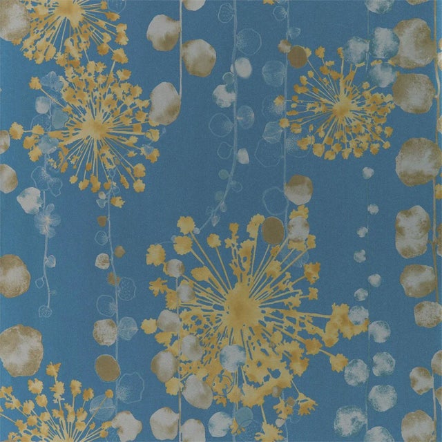 Harlequin Moku Wallpaper in Indigo/Pebble For Sale