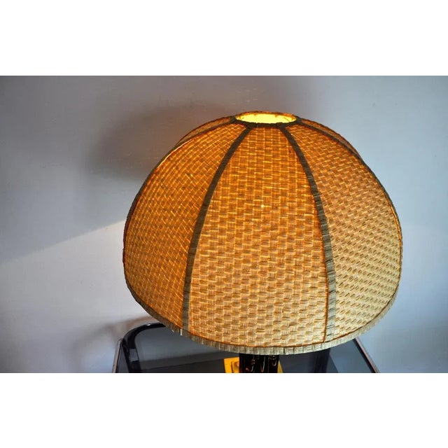 Wood Faux Bamboo Regency Brass Lamp, France, 1970 For Sale - Image 7 of 10