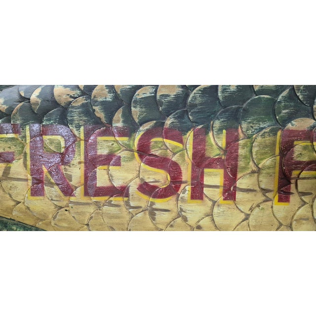 Six Foot "Fresh Fish" Trade Sign For Sale - Image 10 of 12