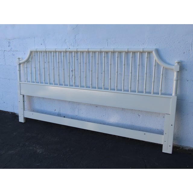 Thomasville Hollywood Regency Faux Bamboo Painted King Size Headboard 6643 For Sale In Miami - Image 6 of 16