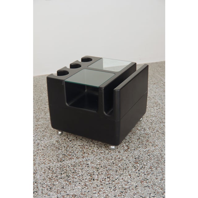 Black Rolling Container Coffee Table, 1970s For Sale - Image 4 of 9