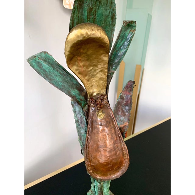 Metal Plant Lamp Lacquered Metal Brass, France, 1970s For Sale - Image 7 of 12