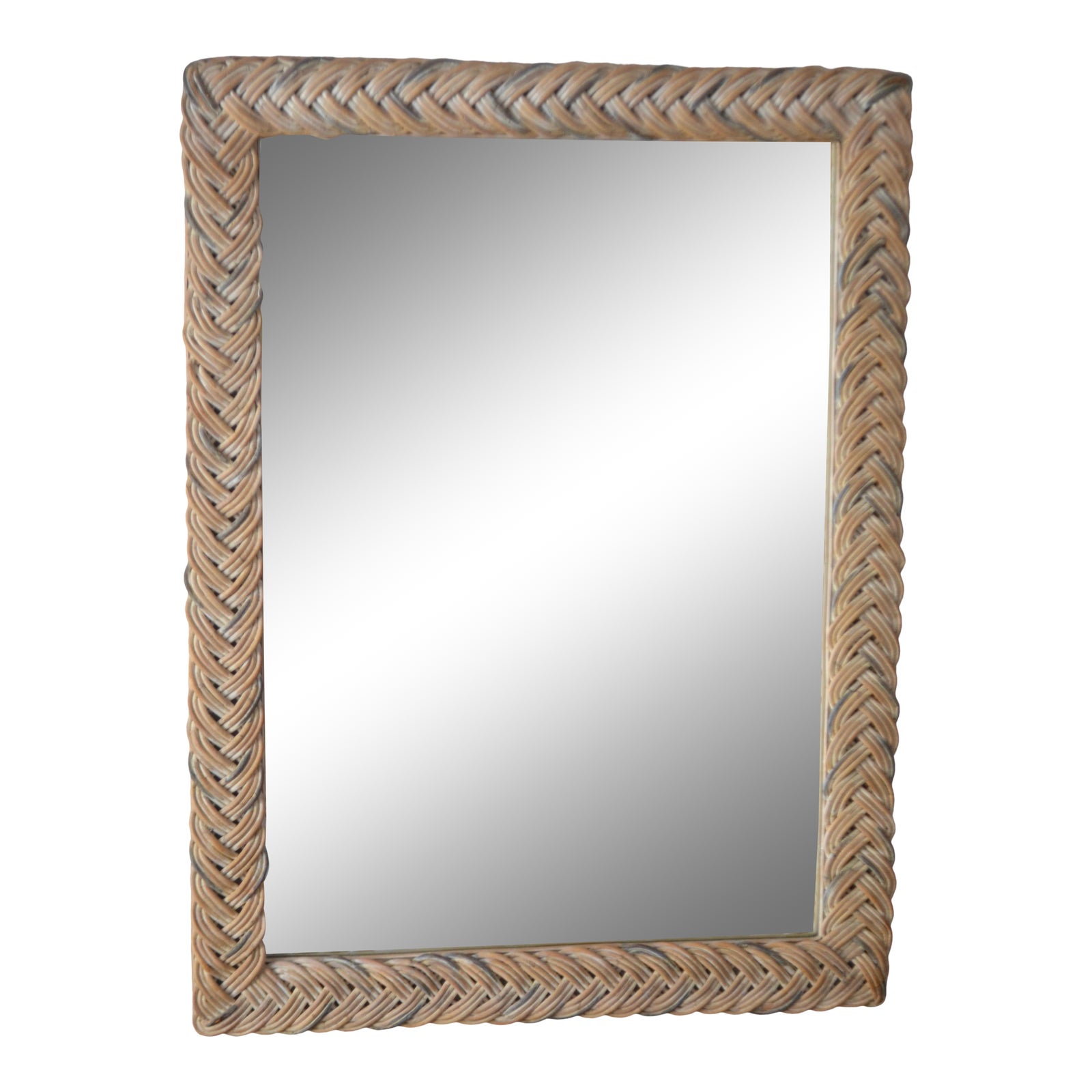 1960s Hollywood Regency Woven Rattan Wall Mirror Chairish