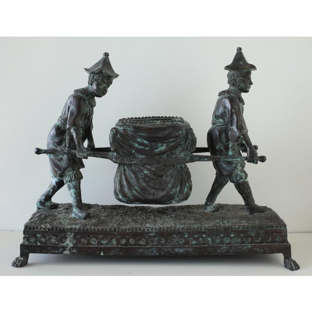 Asian 1990s Maitland-Smith Bronze Sculpture of Boys With a Litter For Sale - Image 3 of 16