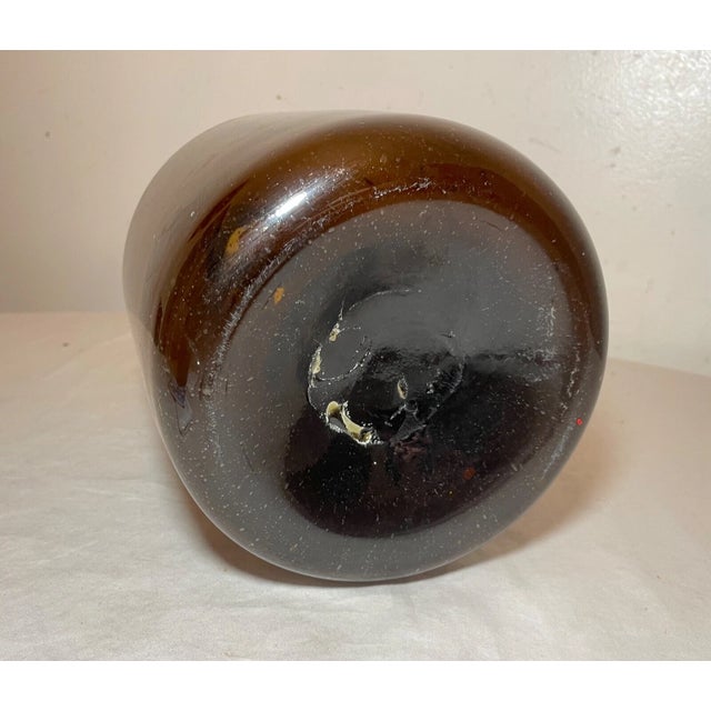 Large Rare Antique 1800's Hand Blown Green Glass Demijohn Carboy Wine Bottle Jar For Sale In New York - Image 6 of 6