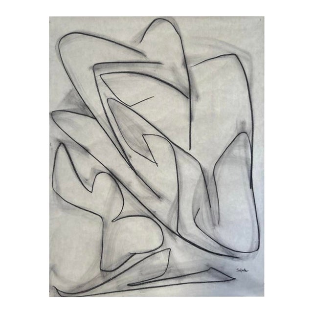 Abstract Drawing on Mulberry Paper by Erik Sulander For Sale