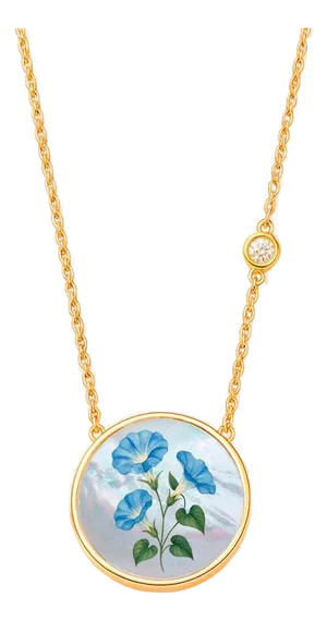 September Birth Month Flower Pendant - Morning Glory Flower Pendant