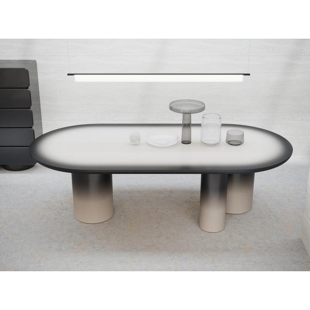 Zeus Gradient Oval Dining Table with Lacquer Finish by Ultramobili For Sale - Image 12 of 13
