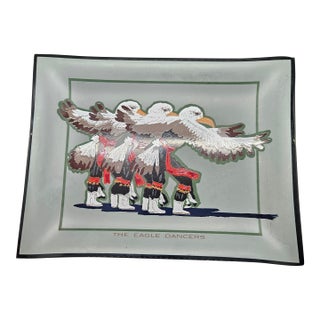 Vintage Legend of the Eagle Dancers Native American Tray For Sale