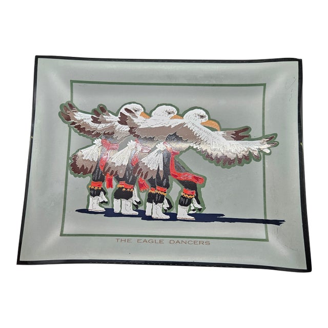 Vintage Legend of the Eagle Dancers Native American Tray For Sale