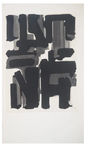 Pierre Soulages, Gouache 9, 1957, Lithograph