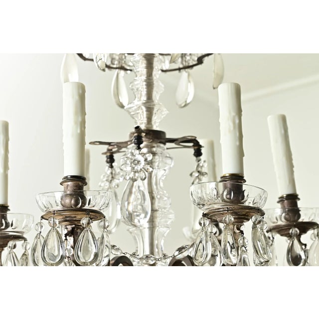 French 19th Century Brass & Crystal Chandelier For Sale - Image 11 of 12