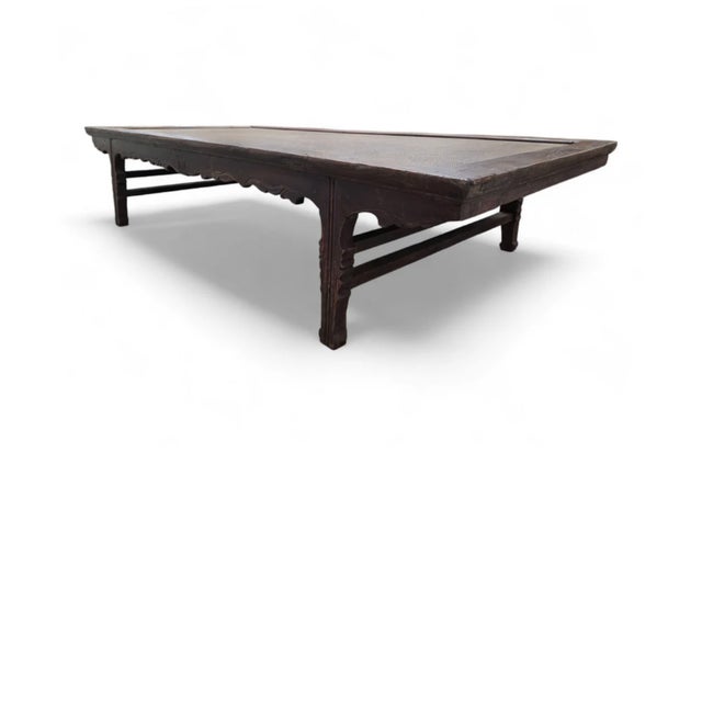 Early 20th Century Antique Shanxi Province Ming Dynasty Elm and Rattan Coffee Table For Sale - Image 5 of 9