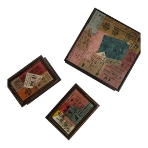 Trio of Vintage Franco Tacchi Italian Ticket Stubs Dresser Boxes