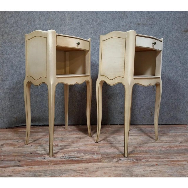 Wood 20th Century Louis XV Lacquered Bedside Tables, Set of 2 For Sale - Image 7 of 10