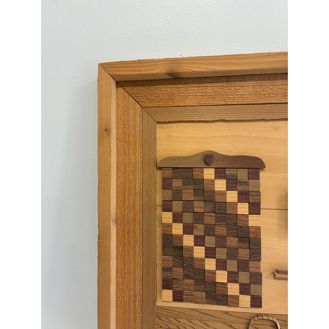 Signed Wood Marquetry Diorama"Grandma's Passion" by Cleve Lewis, 1994 For Sale - Image 11 of 18