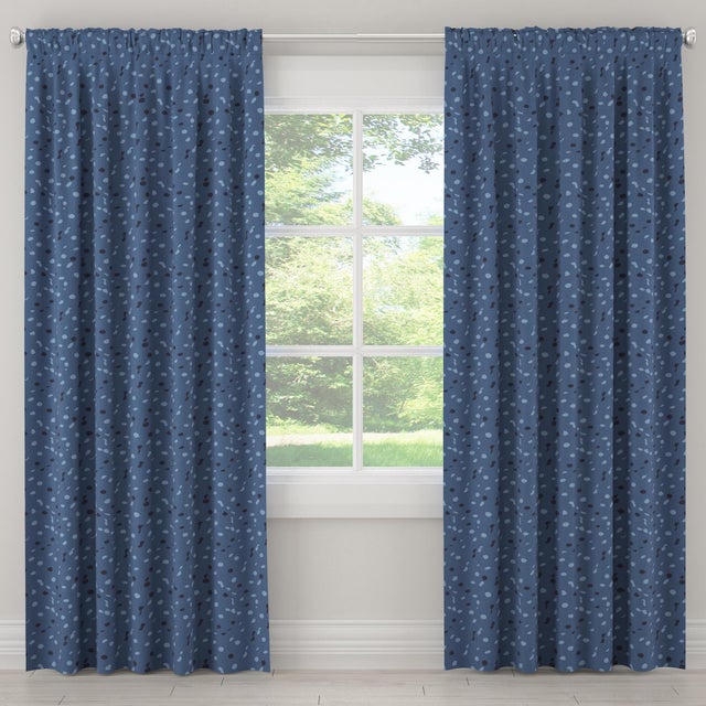 120 Blackout Curtain In Blue Dot By Angela Chrusciaki Blehm For
