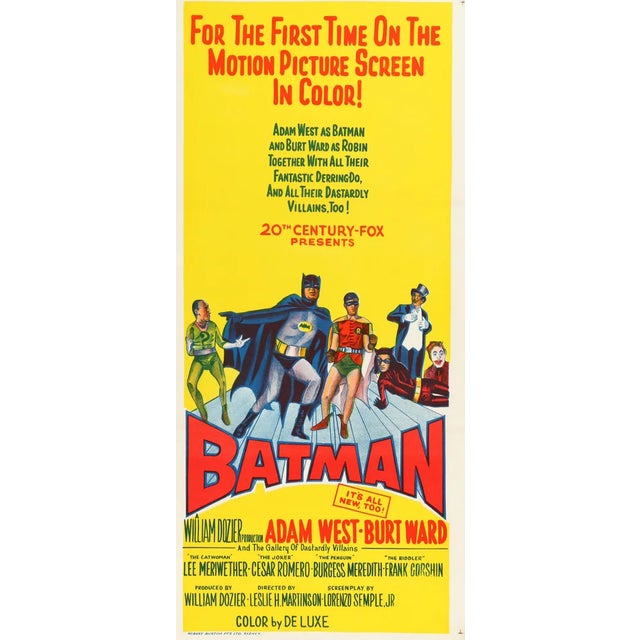 "Batman" Original Vintage Australian Daybill Movie Poster, 1966 For Sale
