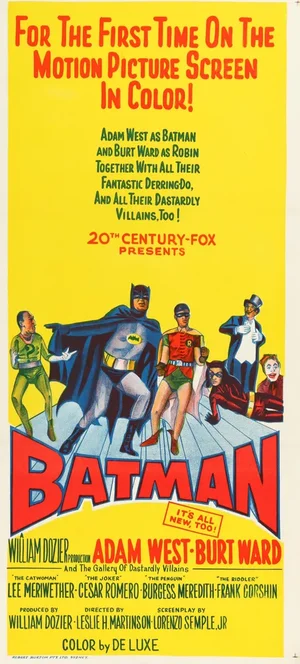 "Batman" Original Vintage Australian Daybill Movie Poster, 1966