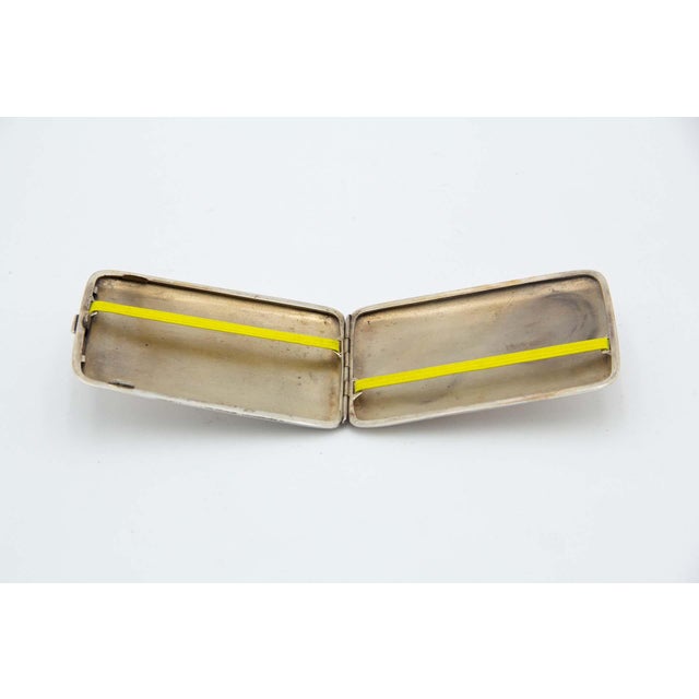 Plain Rectangular Silver Cigarette Case For Sale - Image 3 of 4