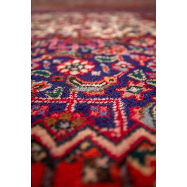 Hand-Knotted Middle Eastern Seneh Rug For Sale - Image 3 of 9