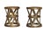 Mid-Century Modern 1970s Brass X-Form Drum Side Tables or Stools Attributed to Sarreid, Pair For Sale - Image 3 of 3