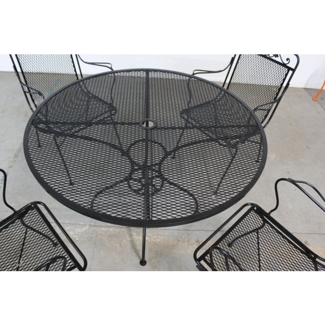 Vintage Woodard Outdoor Iron Table and 4 Chairs For Sale - Image 9 of 13