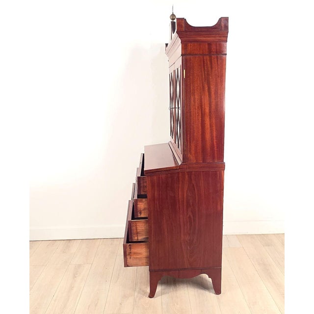 Brown Federal Secretary Bookcase, America Circa 1820 For Sale - Image 8 of 12
